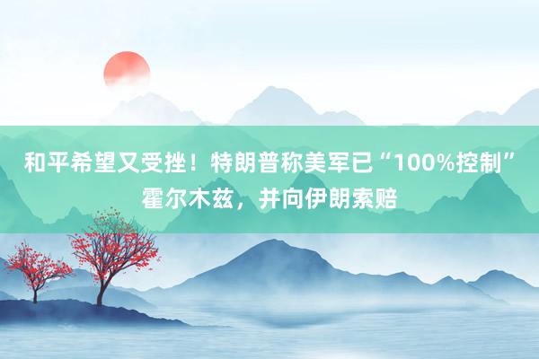 和平希望又受挫！特朗普称美军已“100%控制”霍尔木兹，并向伊朗索赔