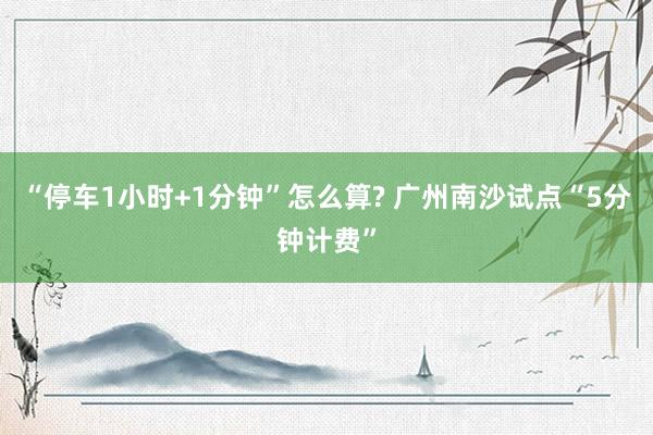 “停车1小时+1分钟”怎么算? 广州南沙试点“5分钟计费”