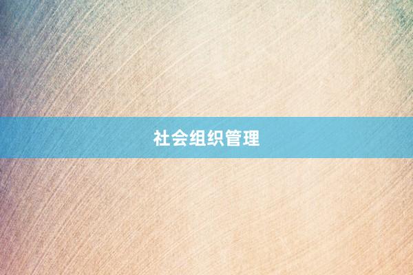 社会组织管理