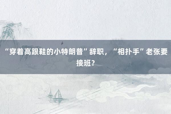 “穿着高跟鞋的小特朗普”辞职，“相扑手”老张要接班？