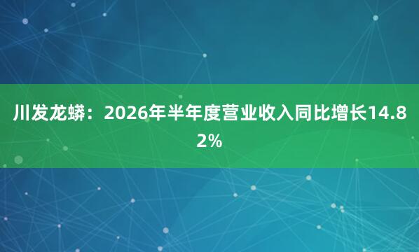 川发龙蟒：2026年半年度营业收入同比增长14.82%