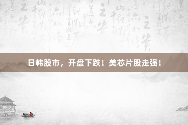 日韩股市，开盘下跌！美芯片股走强！