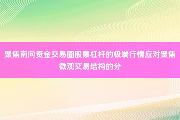 聚焦南向资金交易圈股票杠杆的极端行情应对聚焦微观交易结构的分
