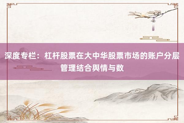 深度专栏：杠杆股票在大中华股票市场的账户分层管理结合舆情与数