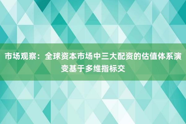 市场观察：全球资本市场中三大配资的估值体系演变基于多维指标交