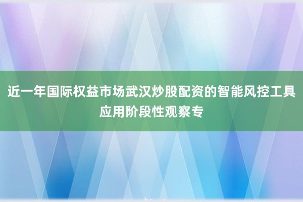 近一年国际权益市场武汉炒股配资的智能风控工具应用阶段性观察专