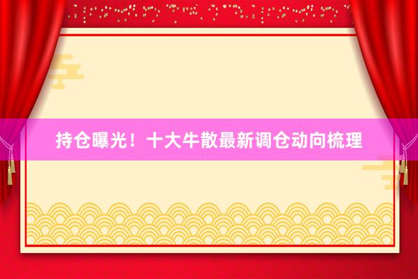 持仓曝光！十大牛散最新调仓动向梳理