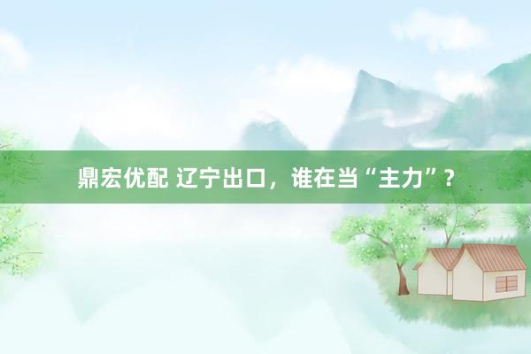 鼎宏优配 辽宁出口，谁在当“主力”？