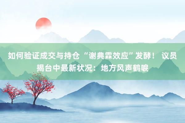 如何验证成交与持仓 “谢典霖效应”发酵! 议员揭台中最新状况:地方风声鹤唳