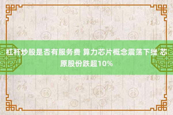 杠杆炒股是否有服务费 算力芯片概念震荡下挫 芯原股份跌超10%